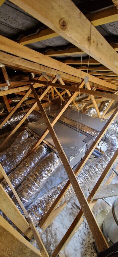 Mise en place d'un gainable dans comble perdu