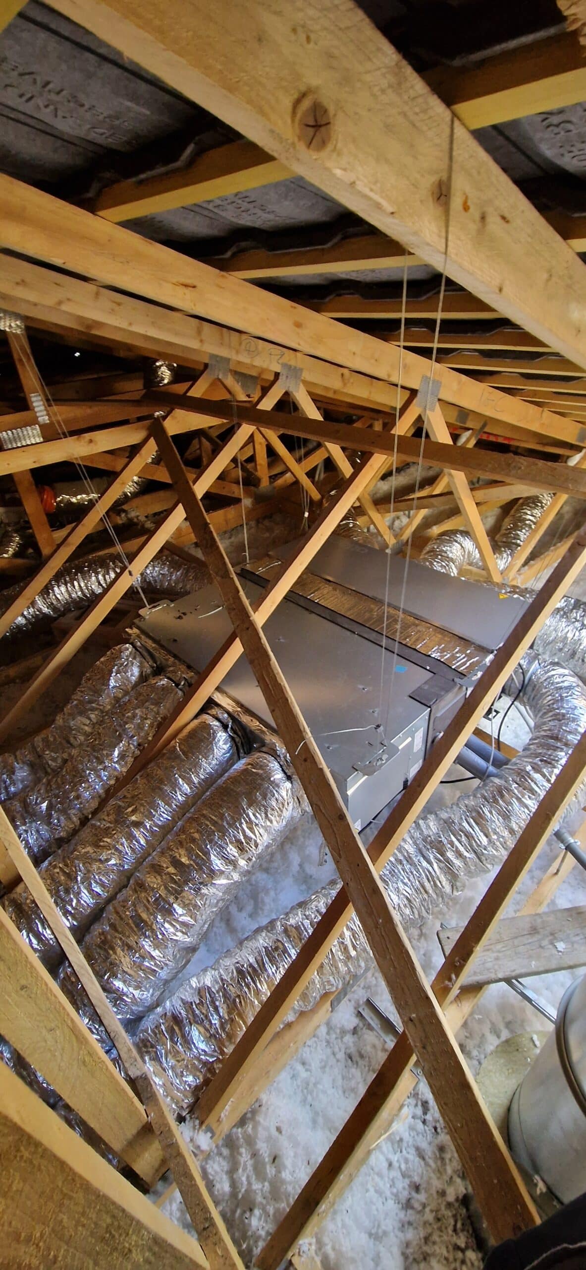 Mise en place d'un gainable dans comble perdu